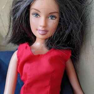 Mattel Barbie 2006  Doll With  Red Sleeveless Dress